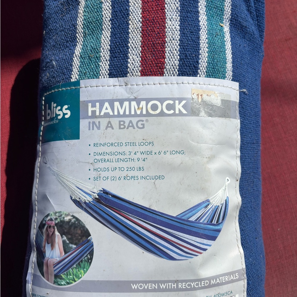 NBliss Hammock in a Bag - Blue Striped